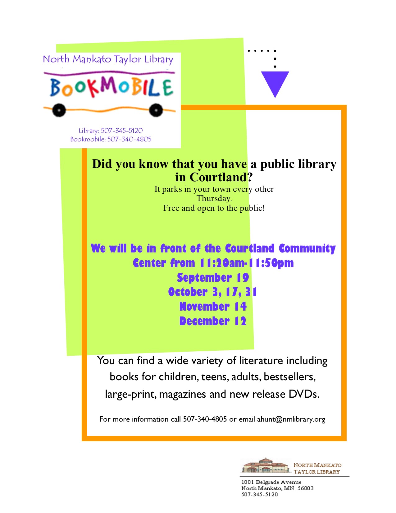 SEPT OCT NOV DEC BOOKMOBILE